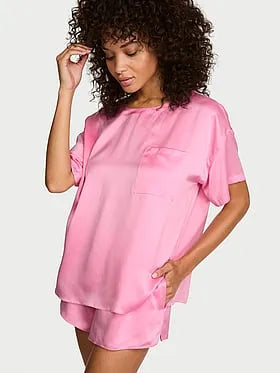 Washable Silk Tee Short Set