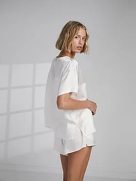 Washable Silk Tee Short Set