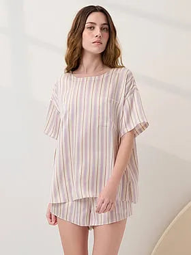 Washable Silk Tee Short Set