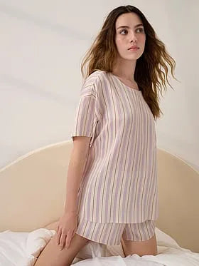 Washable Silk Tee Short Set