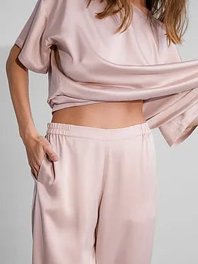 Washable Silk Tee Pant Set