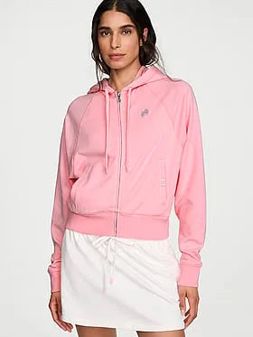 Off-Duty Terry Crop Full-Zip Hoodie