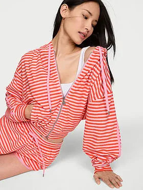 Micro Terry Full-Zip Hoodie