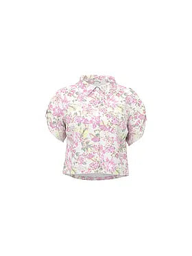 Beachwear Linen Boxy Short-Sleeve Top