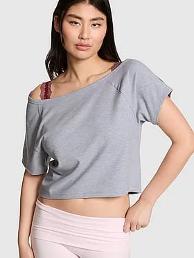 Soft Modal Off-The-Shoulder Boxy Tee