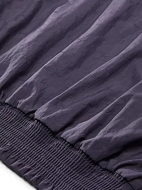 Logo Jacquard Smocked Hooded Jacket