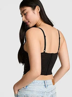 PINK Winkâ¢ Lightly Lined Scoop Corset Top