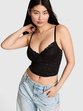 PINK Winkâ¢ Lightly Lined Scoop Corset Top