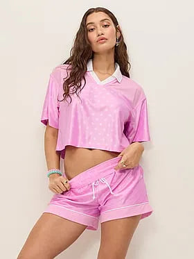 Goal-Getter Satin Cropped Boxy Jersey