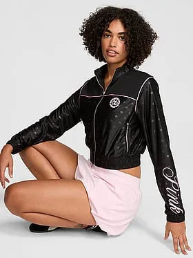 Goal-Getter Satin Mock-Neck Full-Zip Jacket