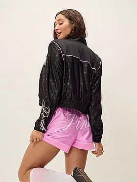 Goal-Getter Satin Mock-Neck Full-Zip Jacket