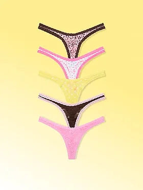 Eden 5-Pack Lace Teeny Thong