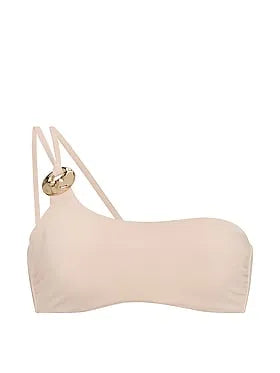Hammered Hardware One-Shoulder Bandeau Bikini Top