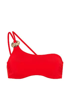 Hammered Hardware One-Shoulder Bandeau Bikini Top