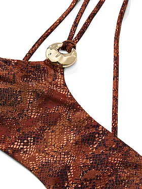 Hammered Hardware One-Shoulder Bandeau Bikini Top