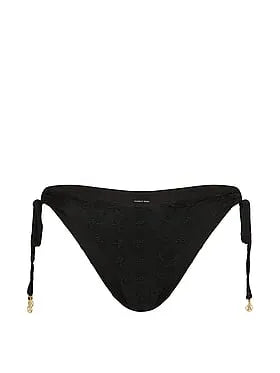 Eyelet Side-Tie Brazilian Bikini Bottom