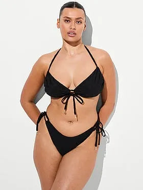 Eyelet Side-Tie Brazilian Bikini Bottom