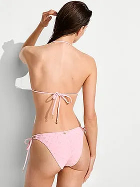 Eyelet Side-Tie Brazilian Bikini Bottom