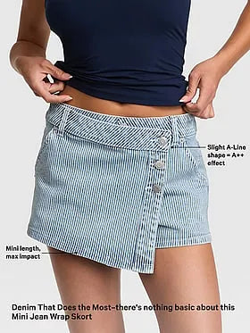 Mini Jean Wrap Skort