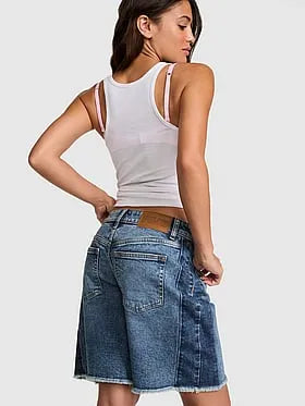Denim by PINK Mid-Rise Baggy Jorts