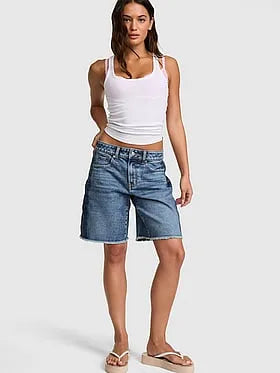 Denim by PINK Mid-Rise Baggy Jorts