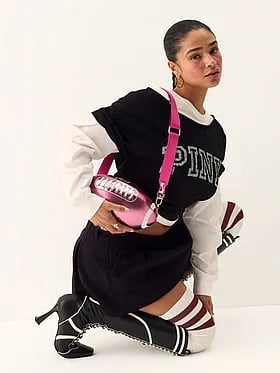 Metallic Football Crossbody Bag