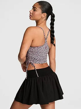 PINK Relayâ¢ Side-Ruched Cropped Bra Tank