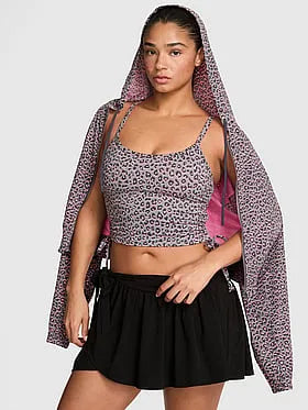 PINK Relayâ¢ Side-Ruched Cropped Bra Tank