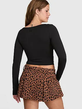PINK Relayâ¢ Long-Sleeve Cropped Wrap Top