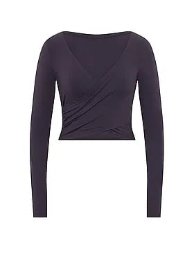 PINK Relayâ¢ Long-Sleeve Cropped Wrap Top