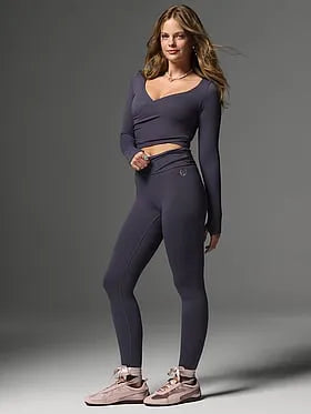 PINK Relayâ¢ Long-Sleeve Cropped Wrap Top