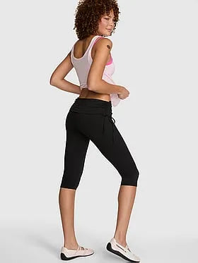 PINK Relayâ¢ Side-Ruched Foldover Capri Legging