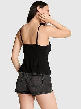 Night-Out Stretchy Knit Corset Tank Top