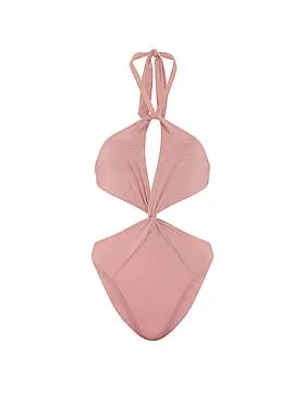 Shimmer Halter Monokini One-Piece Swimsuit
