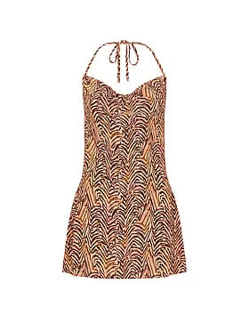 Beachwear Shimmer Cowl-Neck Mini Dress