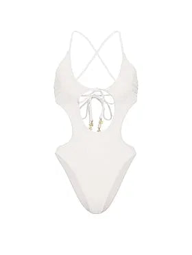 Eyelet Cut-Out Monokini One-Piece Swimsuit