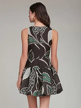 Paisley Square Neck Mini Dress