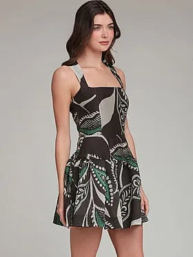 Paisley Square Neck Mini Dress
