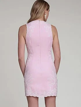Embroidered Crepe Mini Dress