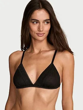Dot Geo Lace Unlined Triangle Bralette