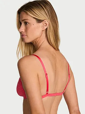 Dot Geo Lace Unlined Triangle Bralette
