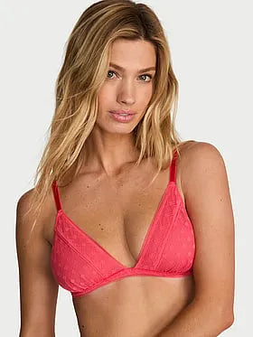 Dot Geo Lace Unlined Triangle Bralette