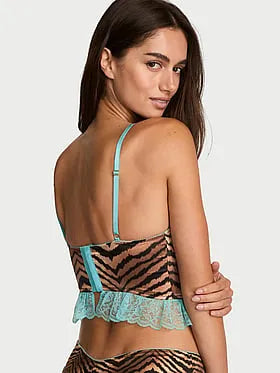 Tease Satin Lace-Trim Bra Top