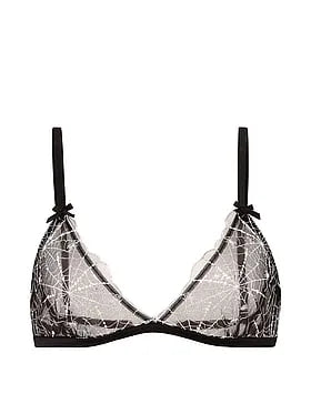 Tease Spider Embroidery Unlined Triangle Bralette