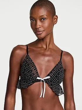 Tease Dot Ruffle Triangle Bralette