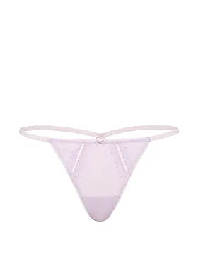 Cotton Lace-Trim V-String Panty