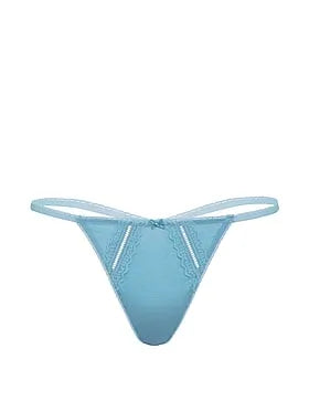 Cotton Lace-Trim V-String Panty