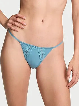 Cotton Lace-Trim V-String Panty
