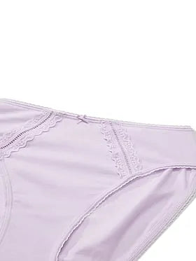 Cotton Lace-Trim High-Leg Brief Panty