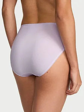 Cotton Lace-Trim High-Leg Brief Panty